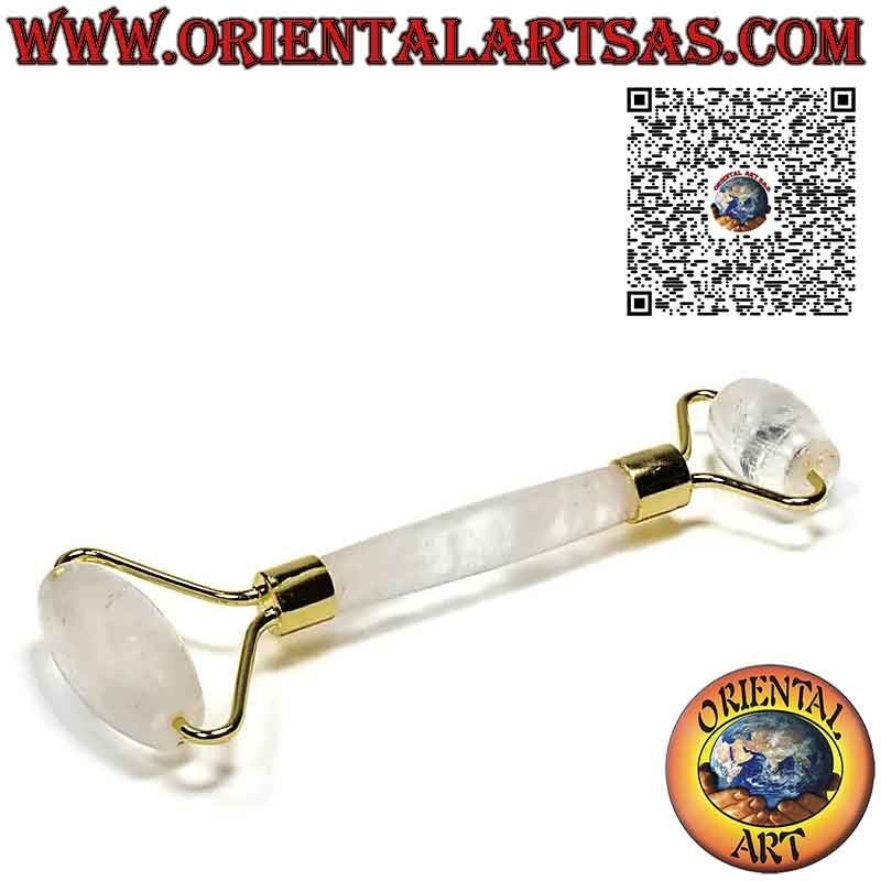 Natural Clear Quartz Face Roller Massage Roller for Gua Sha