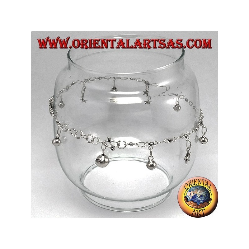 Silver ankle, with 5 stars and 7 bells