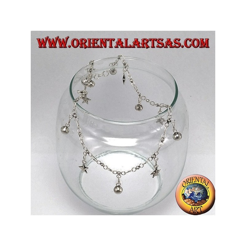 Silver ankle, with 5 stars and 7 bells