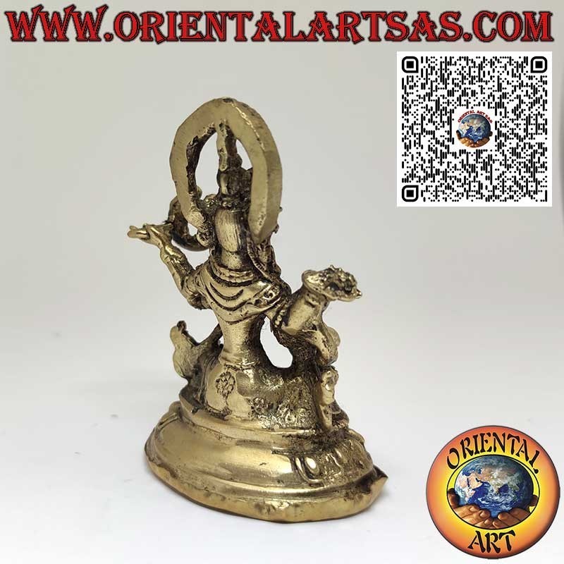 Beautiful brass sculpture of Sarasvatī, goddess of knowledge and art