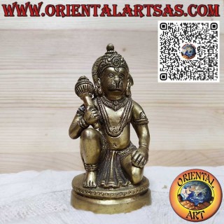 Sculpture en laiton de Hanuman, symbole de force et de protection