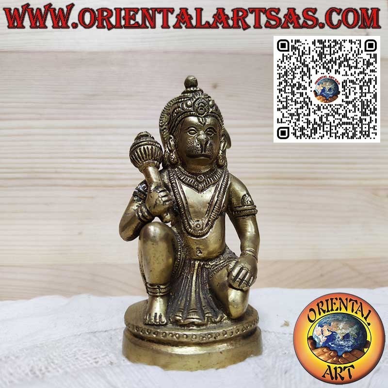 Scultura in ottone di Hanuman, simbolo di forza e protezione
