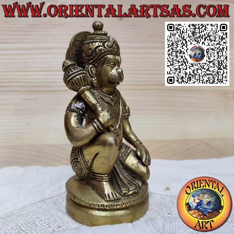 Messingskulptur von Hanuman, Symbol der Stärke und des Schutzes