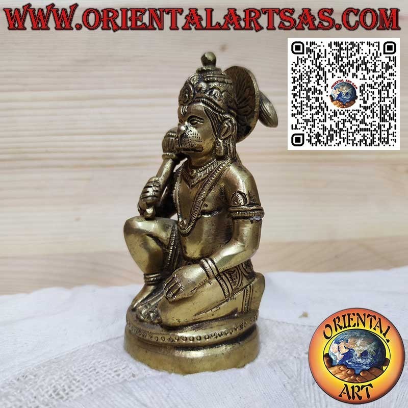 Scultura in ottone di Hanuman, simbolo di forza e protezione