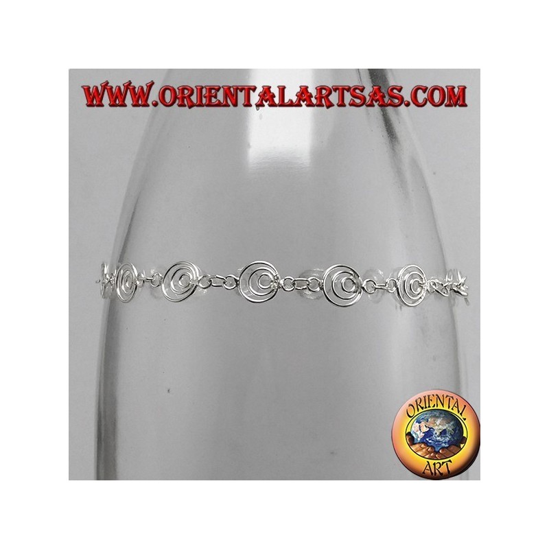 Bracelets de cheville en argent, avec de petits cercles