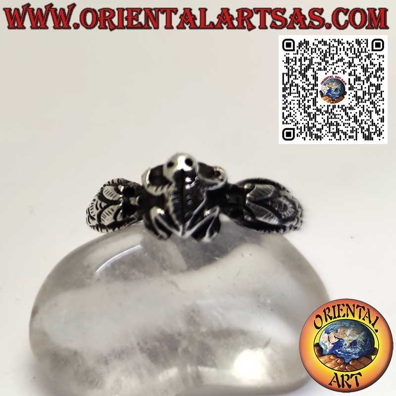 Anillo de plata, la rana entre dos serpientes cobra