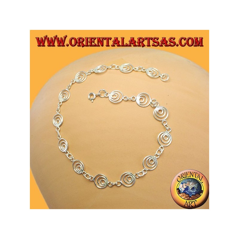 Bracelets de cheville en argent, avec de petits cercles