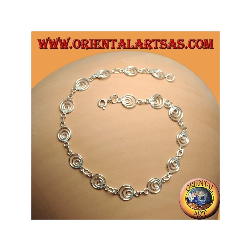 Tobilleras de plata, con pequeños círculos