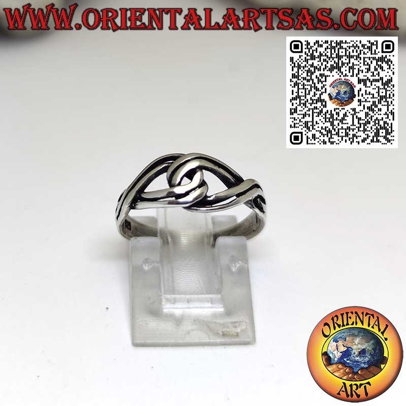 Bague en argent massif 925 noeud celtique d'amour