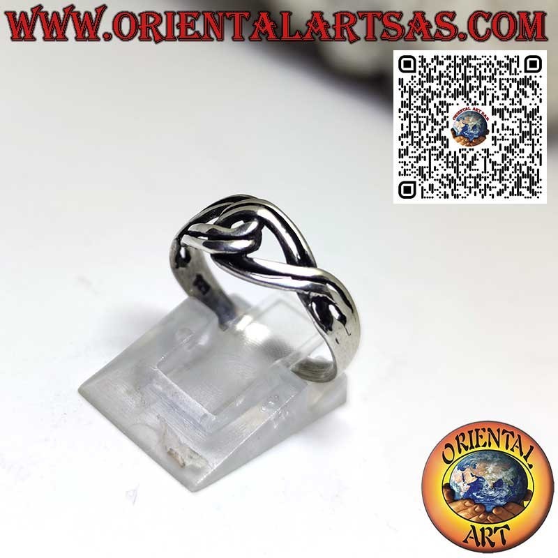 Anello in solido argento 925 intreccio nodo celtico dell'amore