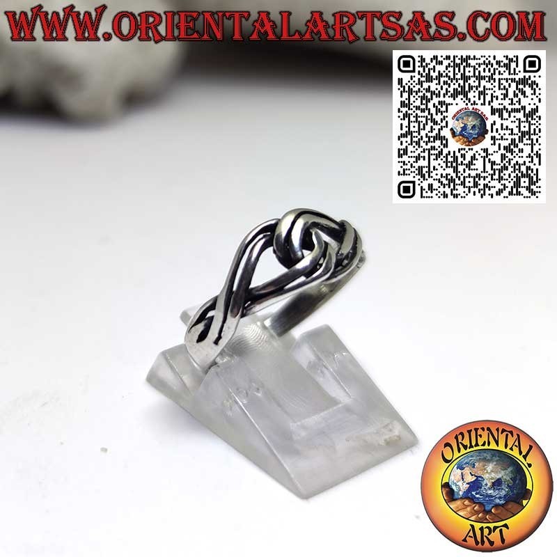 Bague en argent massif 925 noeud celtique d'amour