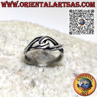 Bague en argent massif 925 noeud celtique d'amour