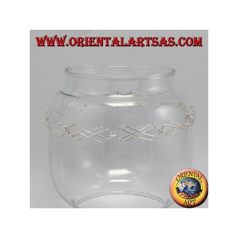 Argent Anklet, avec noeud celtique