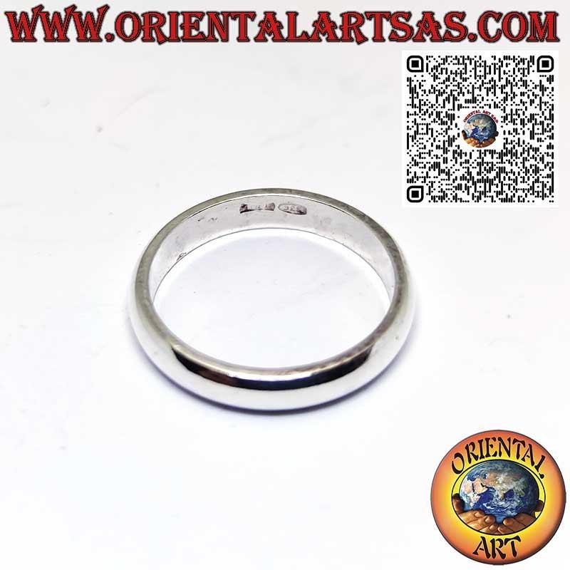 Simple band ring in hypoallergenic silver, 4 mm
