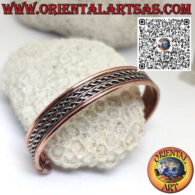 Bracelet de santé en cuivre pur avec aimants, avec décorations en laiton