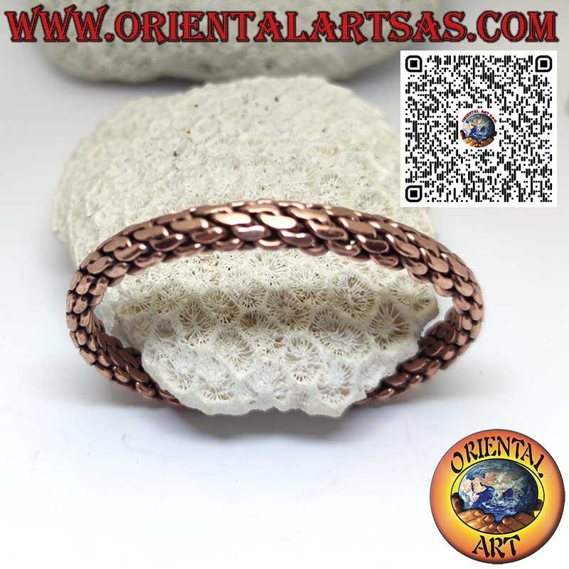 Pulsera de salud de cobre trenzado hecha a mano