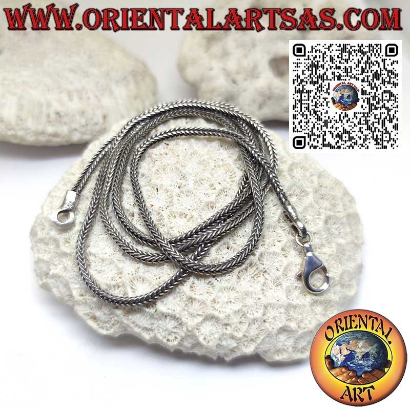 925 ‰ silver necklace with 2*2 mm square snake chain, 67 cm long