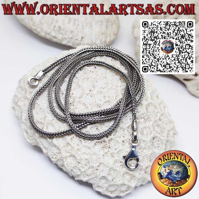 925 ‰ silver necklace with 2*2 mm square snake chain, 67 cm long