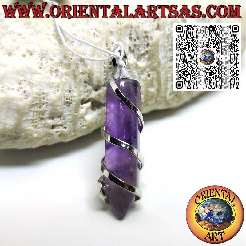 Amethyst Spitze Anhänger Natur – Sechskant Wicklung | Oriental Art