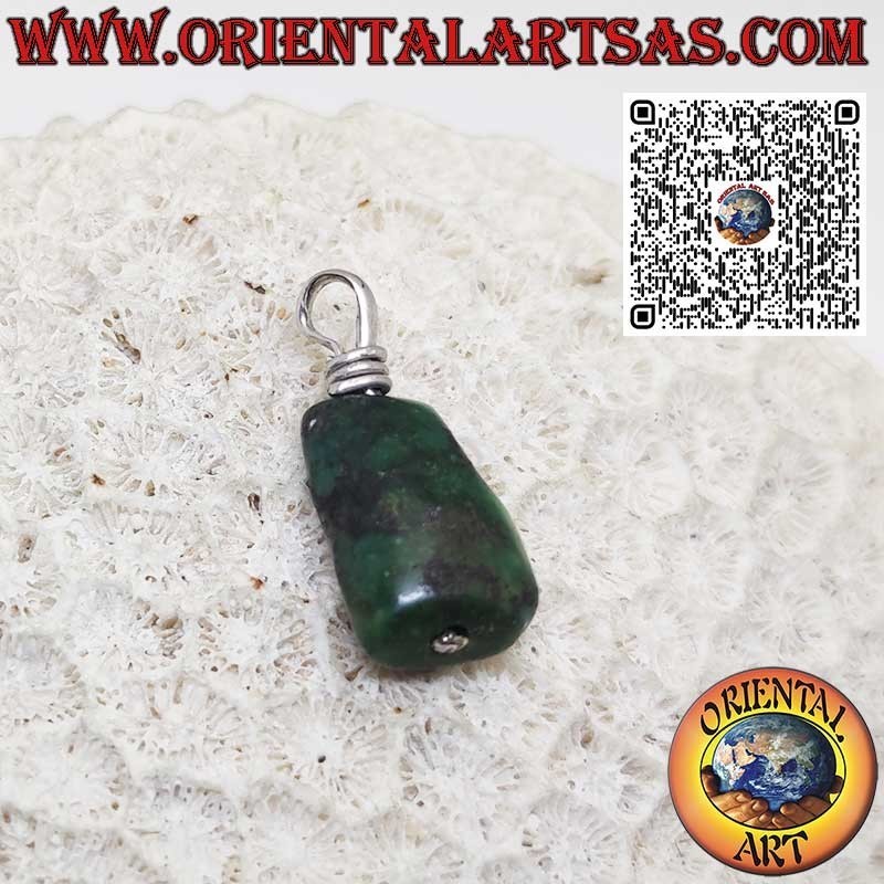 Colgante de plata Gao Kalachakra con turquesa tibetana antigua ovalada