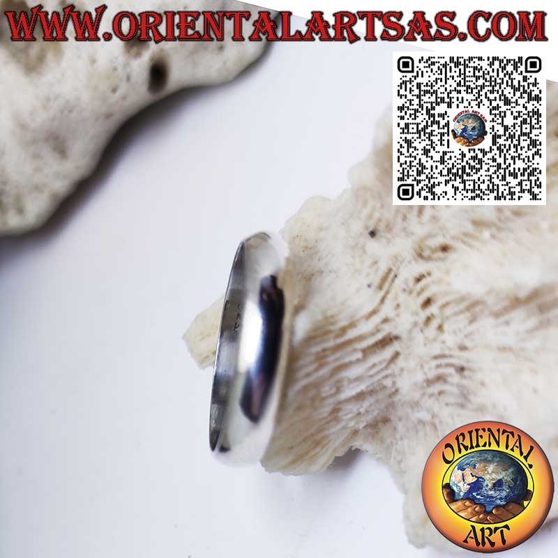 Anillo de banda curva sencilla en plata hipoalergénica, 5 mm