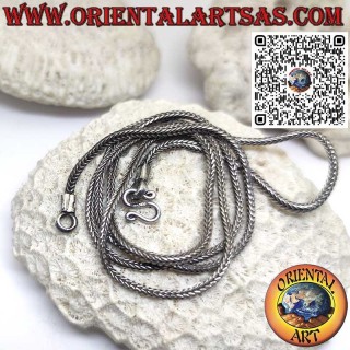 Collana in argento 925 ‰ con maglia snake quadrata  2*2 mm lunga cm64
