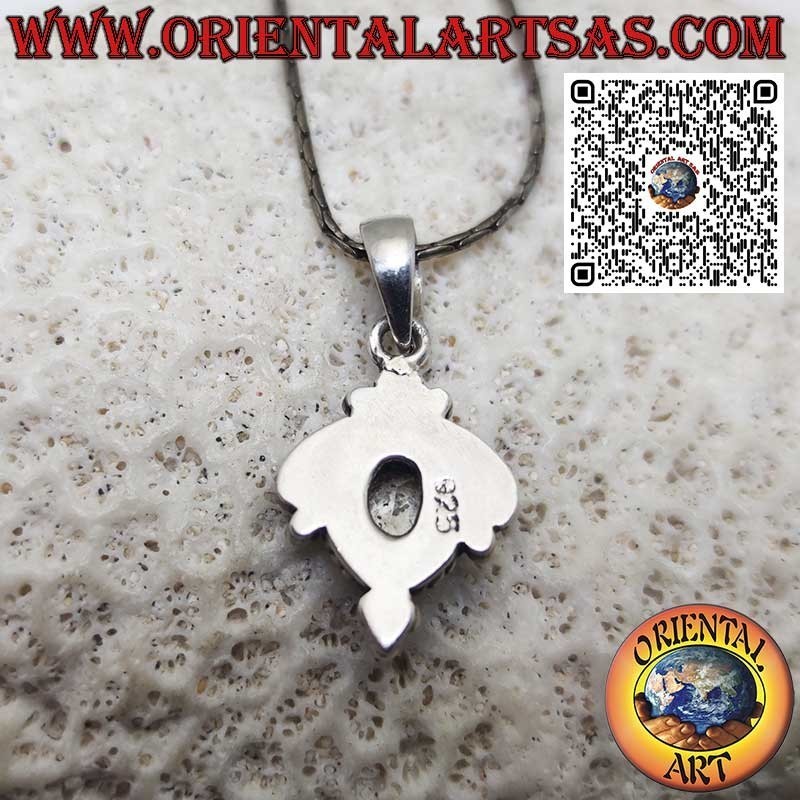 Colgante de plata con topacio amarillo natural en engaste étnico