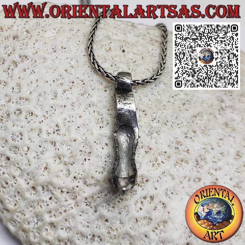 Handmade golden eagle claw silver pendant