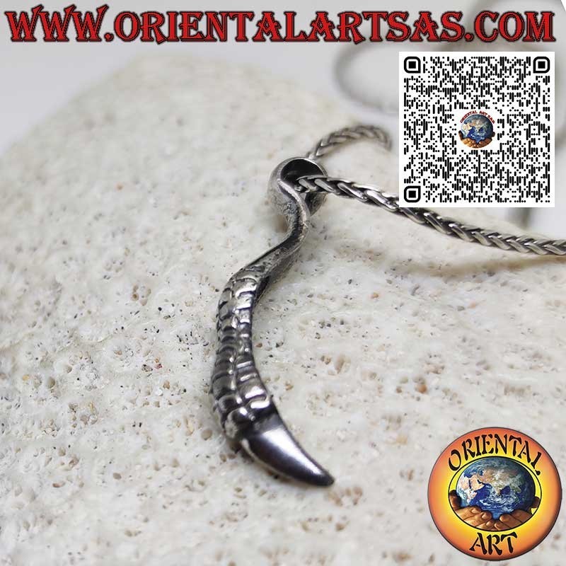 Handmade golden eagle claw silver pendant