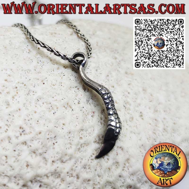 Handmade golden eagle claw silver pendant