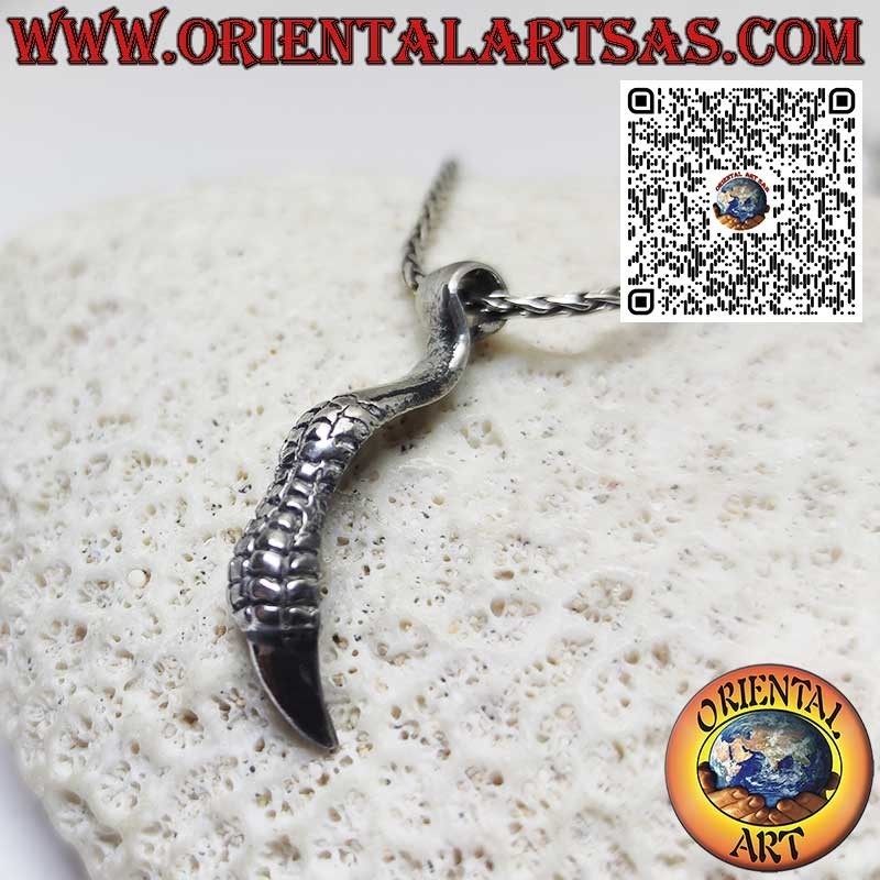 Handmade golden eagle claw silver pendant