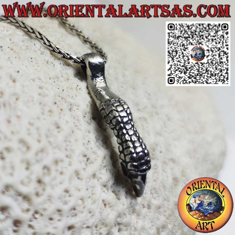 Handmade golden eagle claw silver pendant