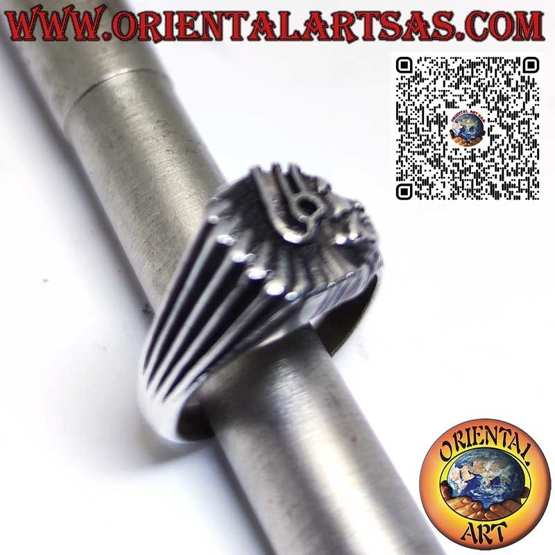 Anillo de plata con cabeza de indio nativo americano de perfil