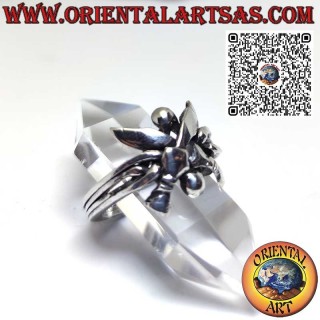 Anillo turco de plata de cuatro hilos con dos cuchillos kukri nepaleses