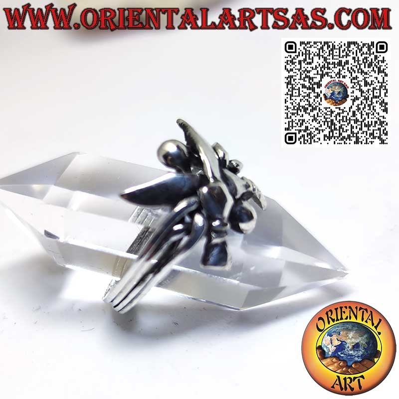 Turkish 4-strand silver ring with two Nepalese Kukri knives