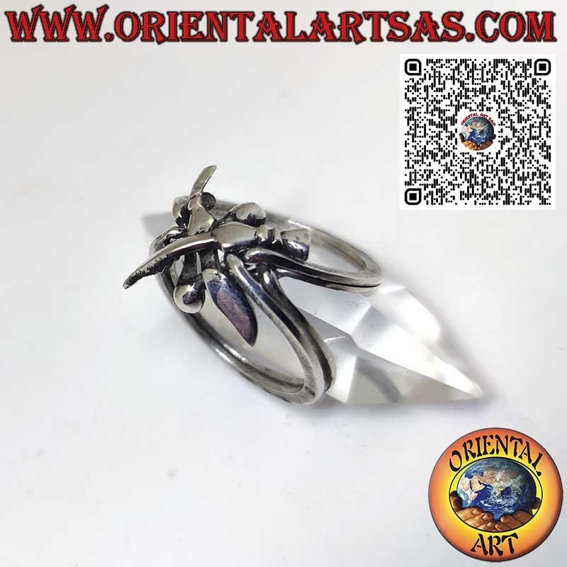 Turkish 4-strand silver ring with two Nepalese Kukri knives