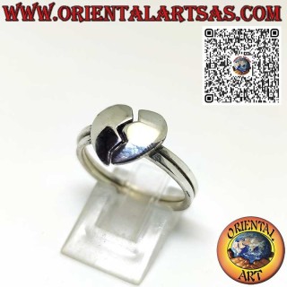Anillo de plata hipoalergénica 925 ‰, corazón divisible en dos anillos