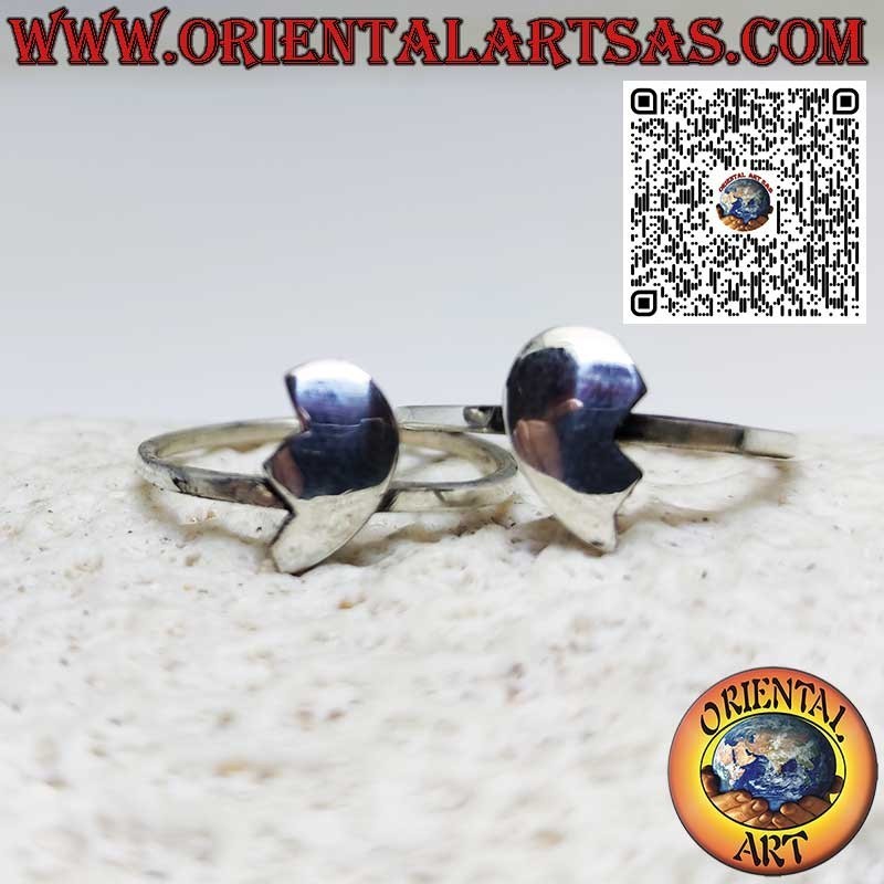 Bague en argent hypoallergénique 925 ‰, cœur divisible sur deux anneaux