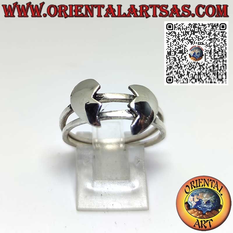 925 ‰ hypoallergenic silver ring, heart divisible on two rings