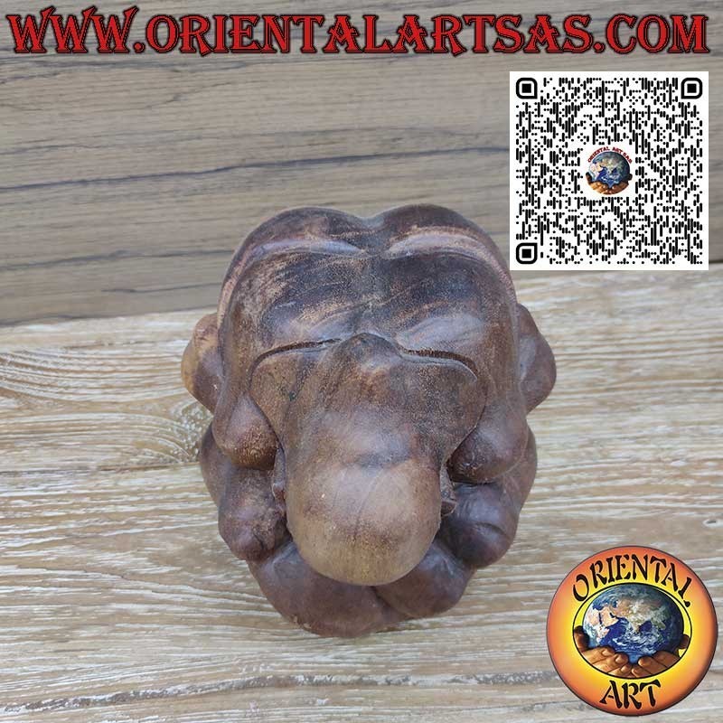 Scultura "Yogi" il maestro di yoga in legno di suar da 20cm. fatta a mano