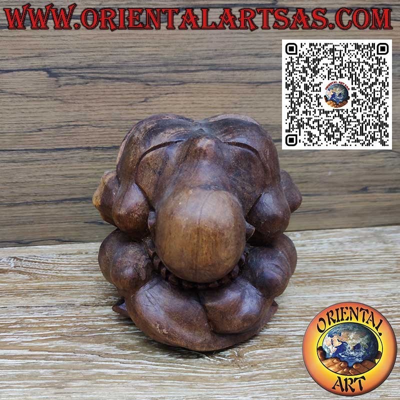Sculpture "Yogi" the yoga master in suar wood 20cm. handmade