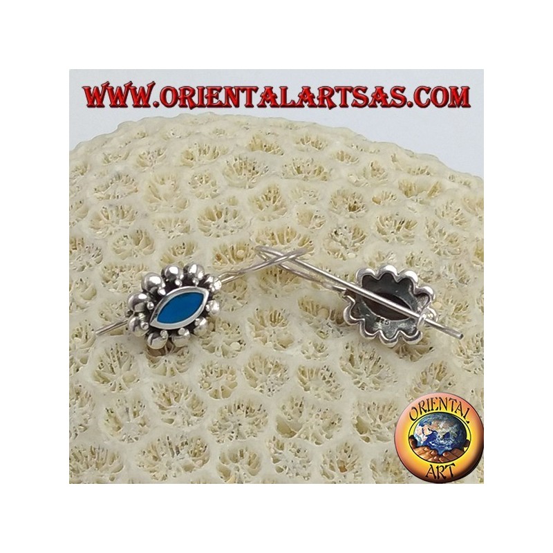 Silver earrings with turquoise pasta with shutters