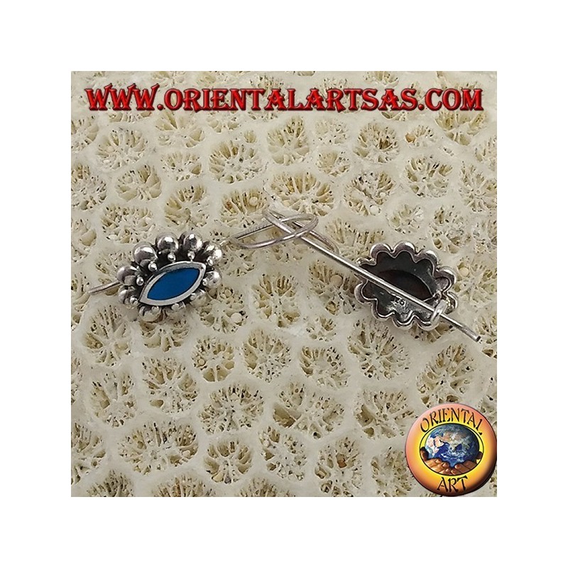 Silver earrings with turquoise pasta with shutters