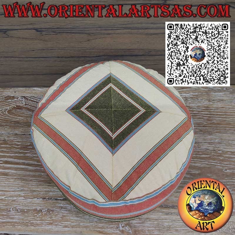 Cojín de meditación de algodón con cáscara de trigo sarraceno 100 % natural