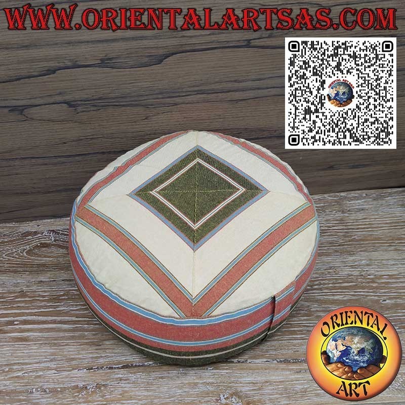 Cojín de meditación de algodón con cáscara de trigo sarraceno 100 % natural