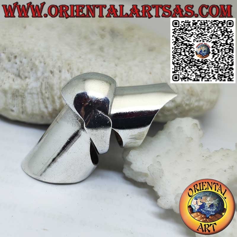 Solid Silver Medieval Armor Ring, Simple and Sturdy Mobile