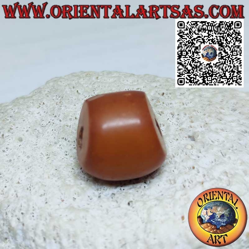 Cilindro Ámbar Tibetano Antiguo Auténtico para Collar