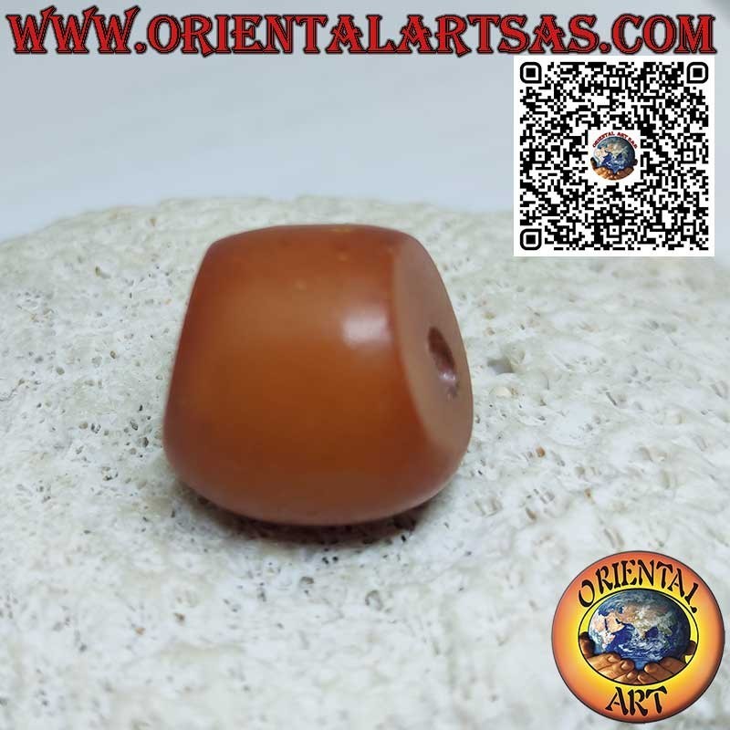 Authentic Antique Tibetan Amber Necklace Cylinder