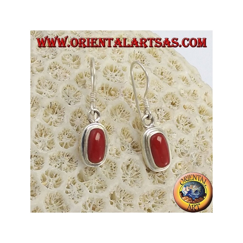 Boucles d'oreilles en argent avec corail naturel
