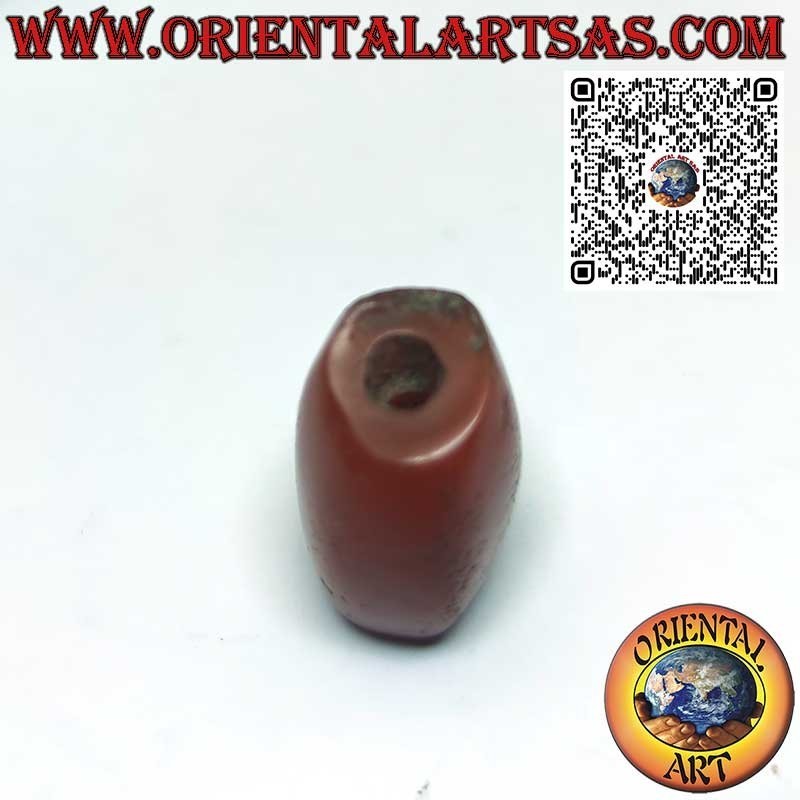 Ciondolo Corniola Tibetana Antica Cilindrica Naturale | Oriental Art